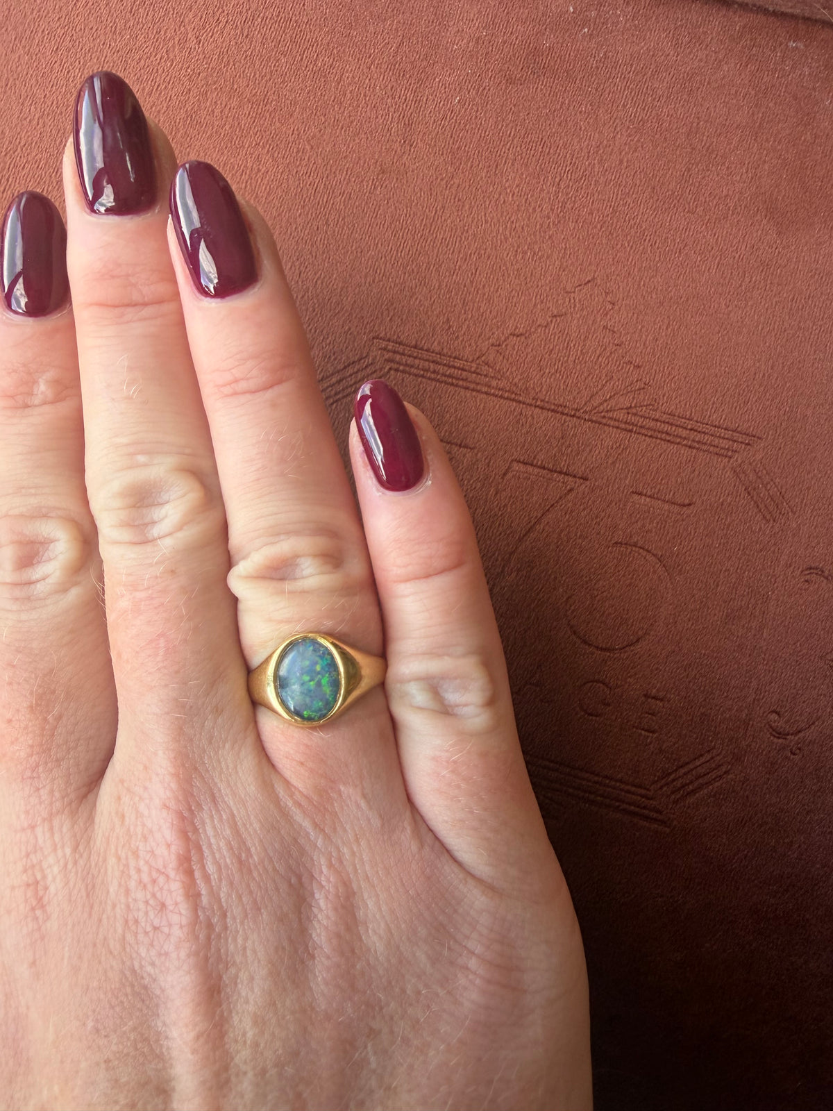 18ct Yellow Gold Opal Signet Ring