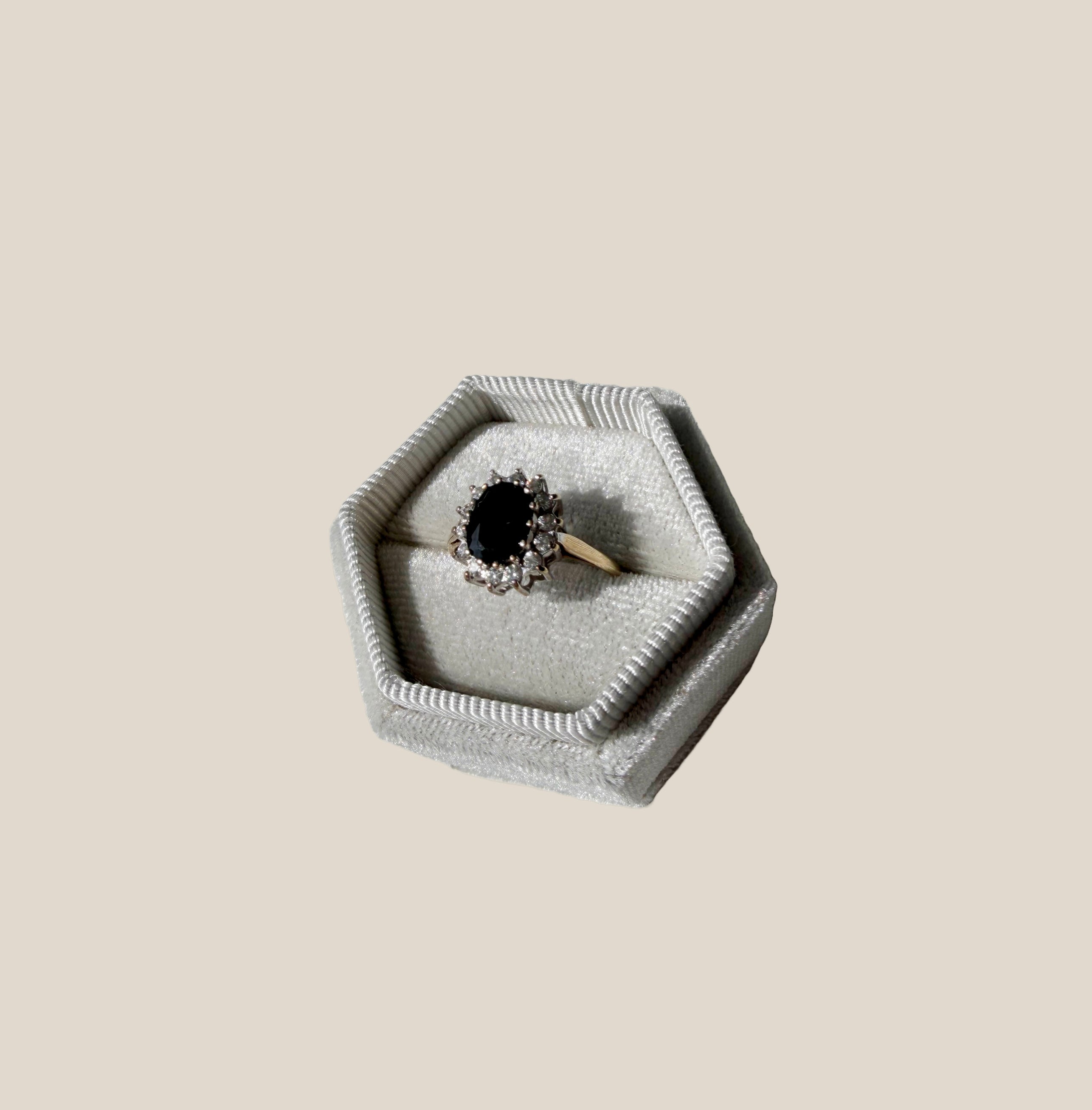 9ct Sapphire and CZ Ring