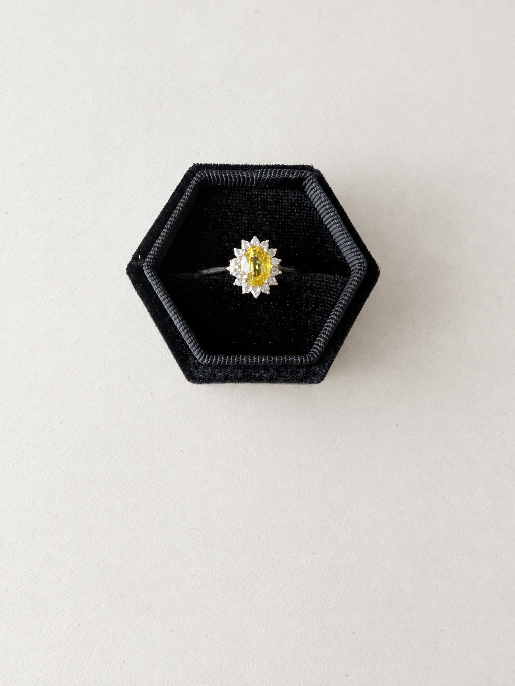 9ct Yellow Gold Yellow Sapphire and CZ Ring