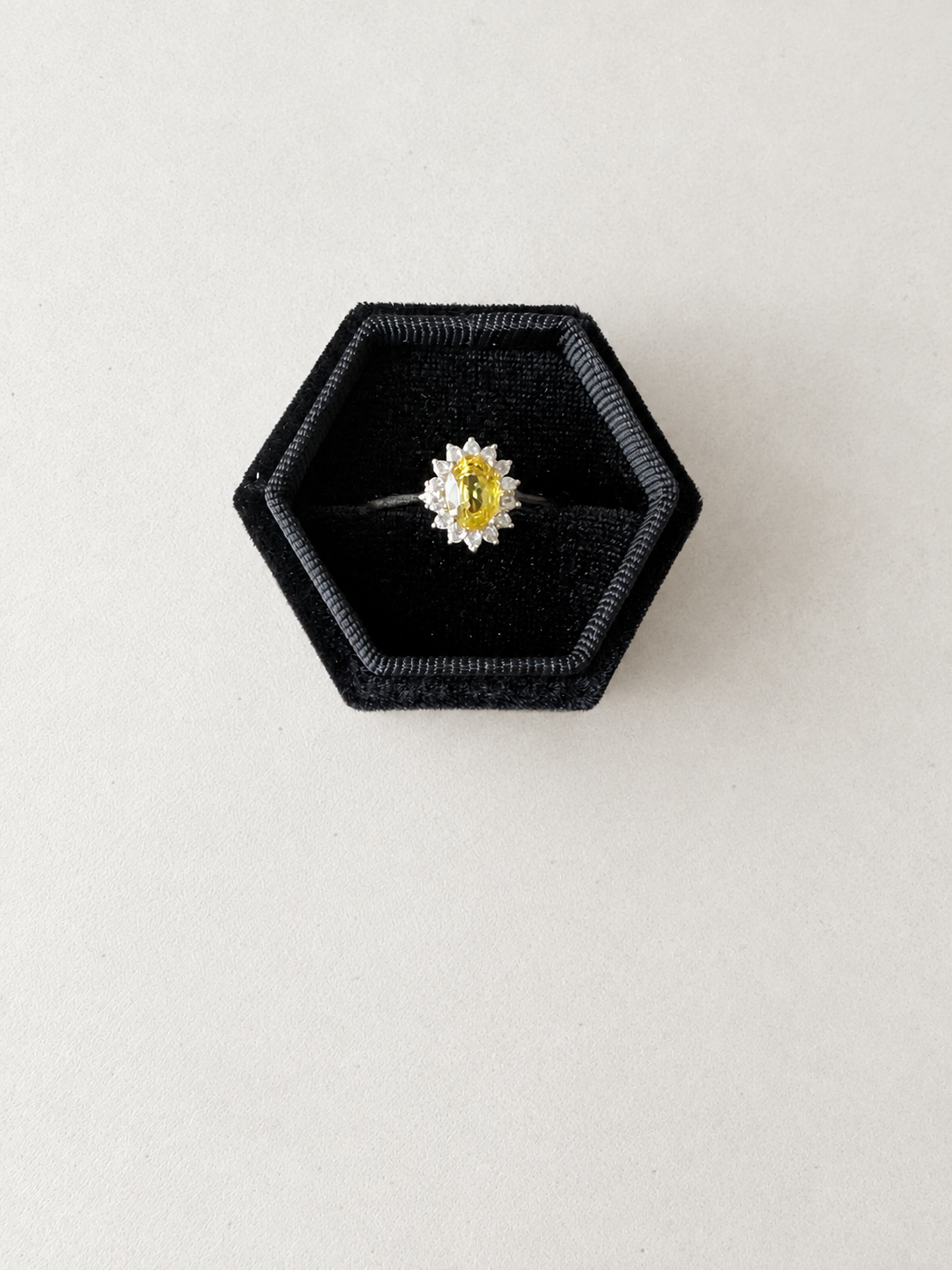 9ct Yellow Gold Yellow Sapphire and CZ Ring