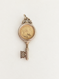 9ct Gold Antique Key Pendant with 22ct Edward VII Half Sovereign