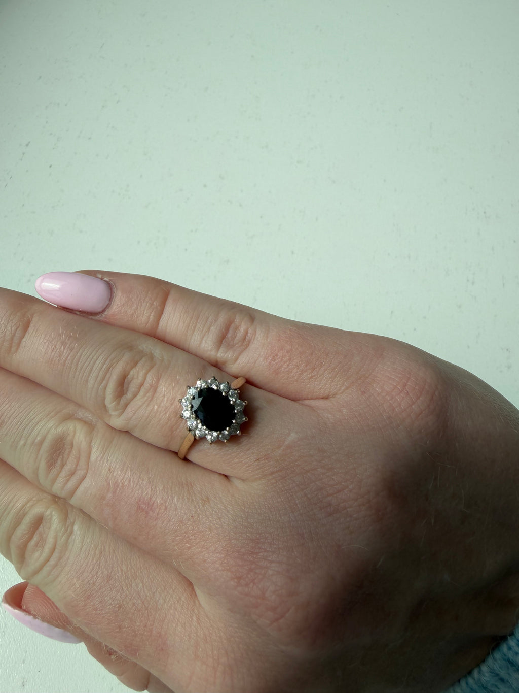 9ct Sapphire and CZ Ring