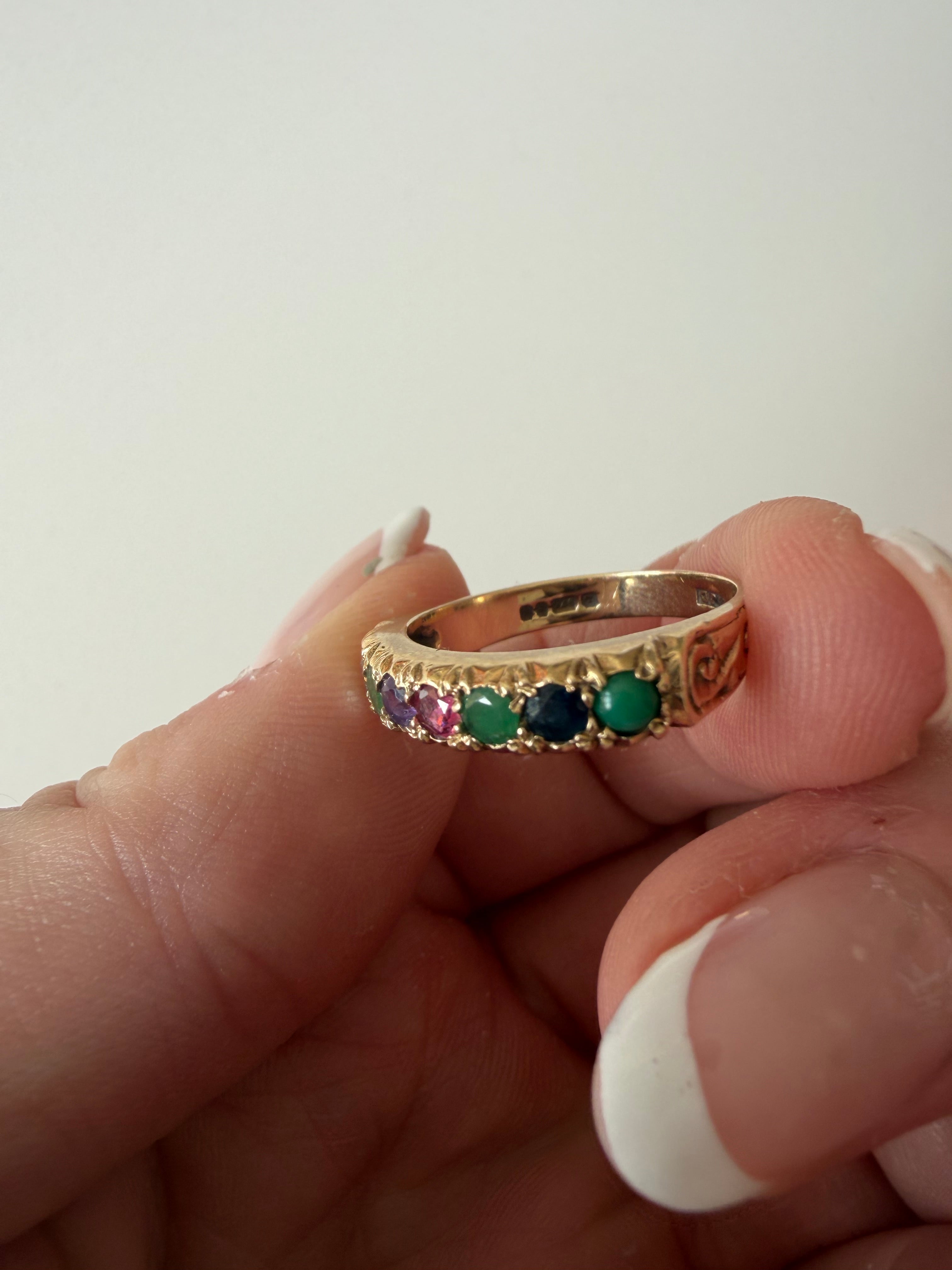 9ct Multi Stone D.E.A.R.E.S.T Eternity Ring