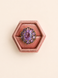 9ct Yellow Gold Amethyst Cluster Cocktail Ring