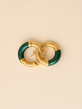 Vintage 9ct gold emerald huggie hoop earrings – 375 Vintage