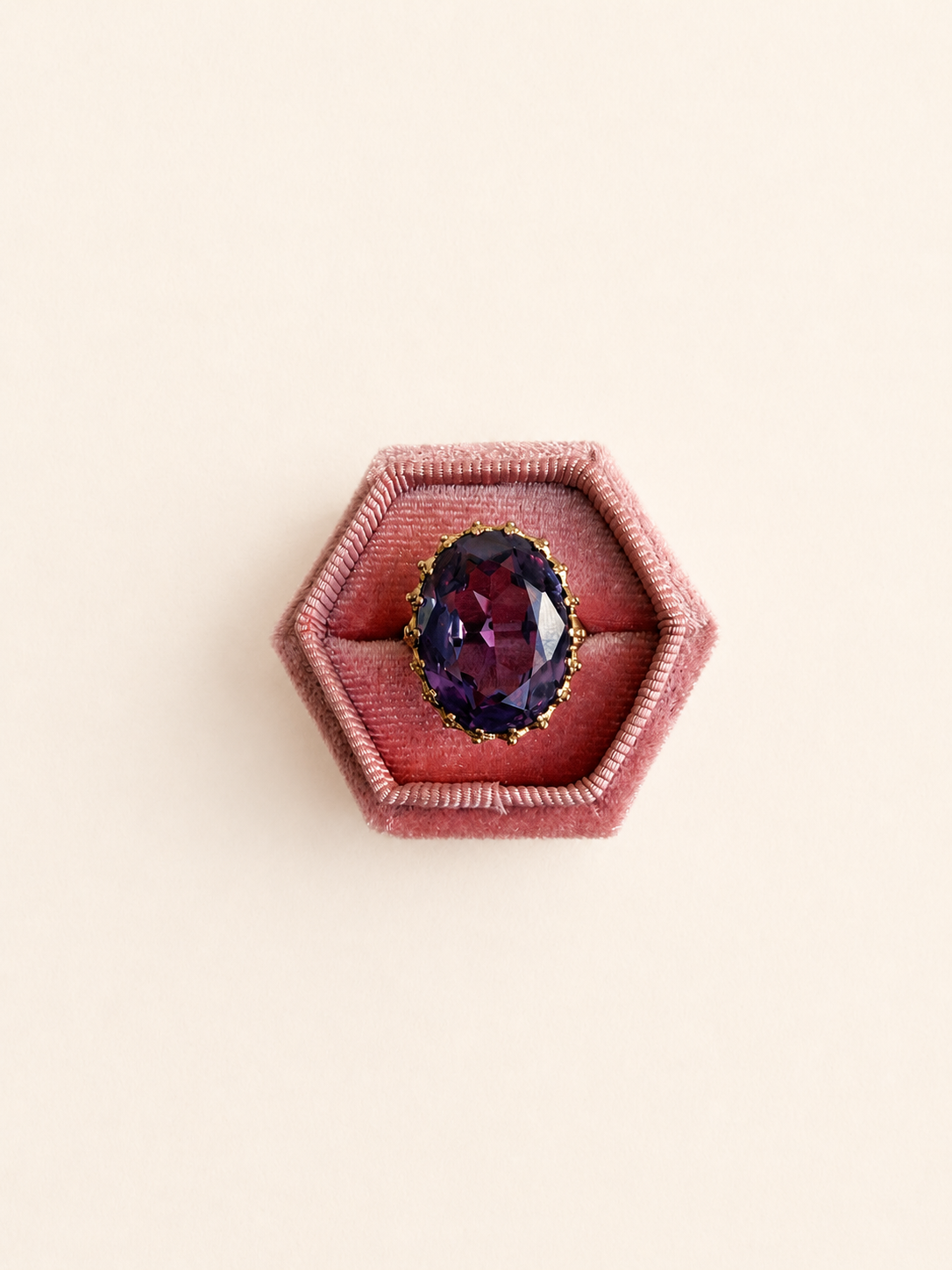9ct Yellow Gold Amethyst Cocktail Ring