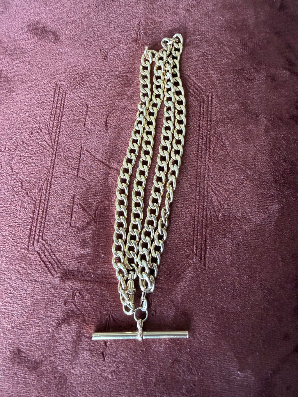 9ct Yellow Gold Albert Style Chain Necklace 18 inches