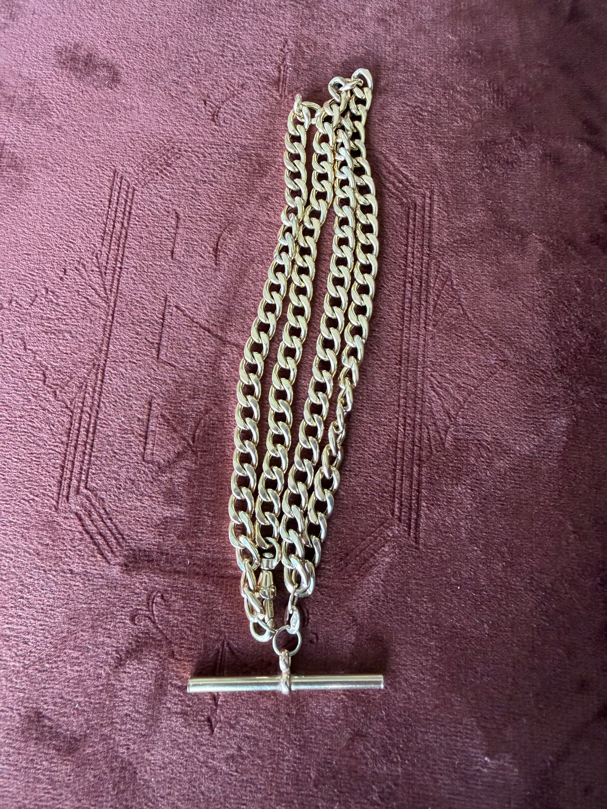 9ct Yellow Gold Albert Style Chain Necklace 18 inches