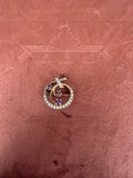 9ct Yellow Gold Pearl and Amethyst Brooch