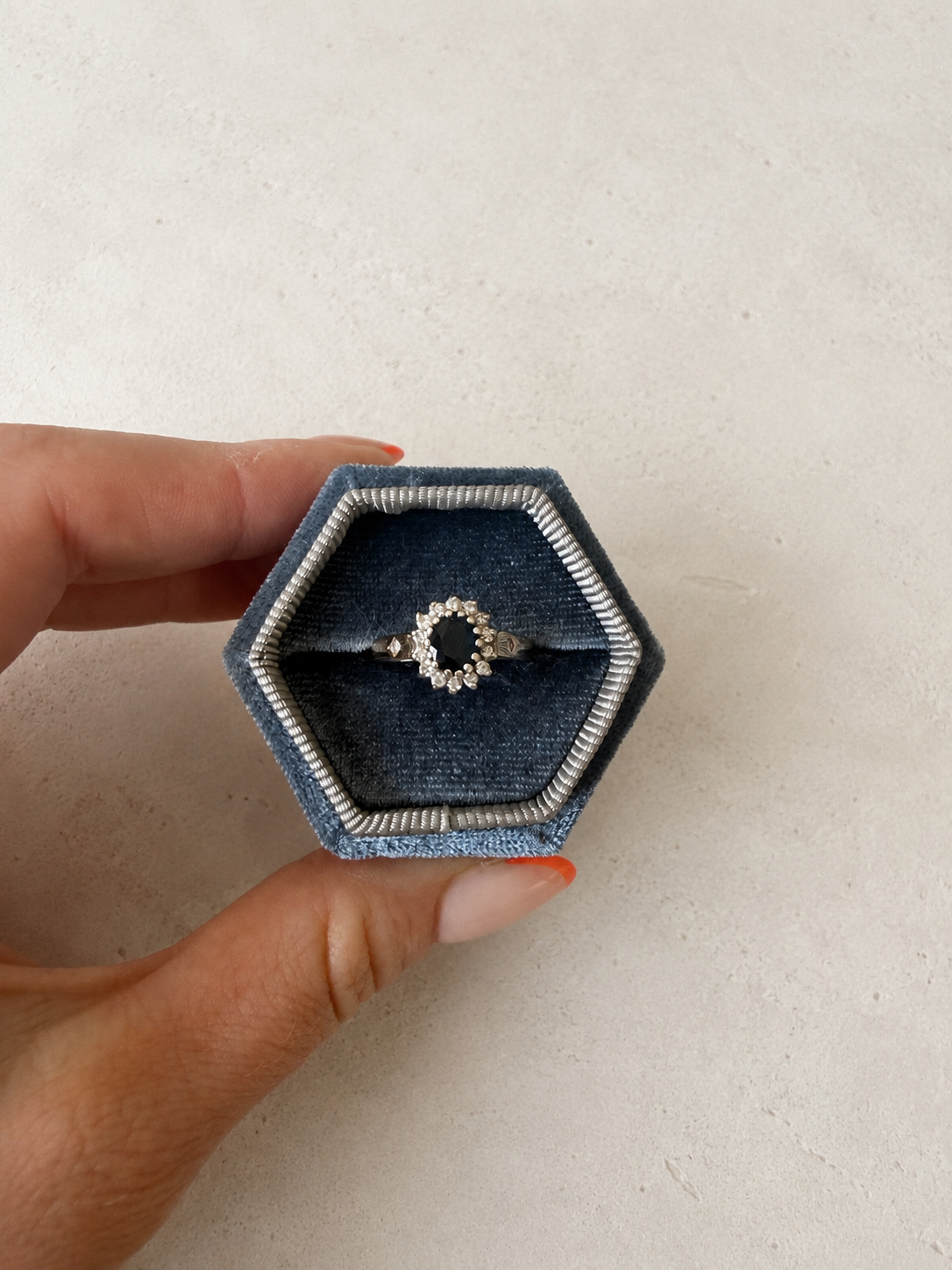 9ct Yellow Gold Diamond and Sapphire Ring
