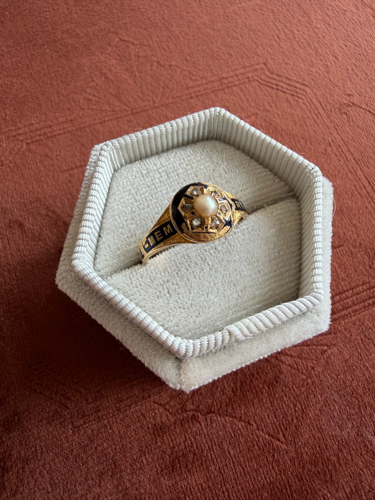 18ct Yellow Gold and Diamond Victorian Mourning Ring