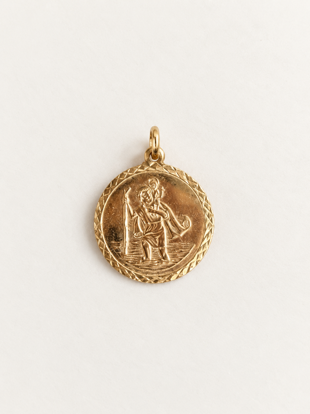 9ct Yellow Gold St Christopher Pendant
