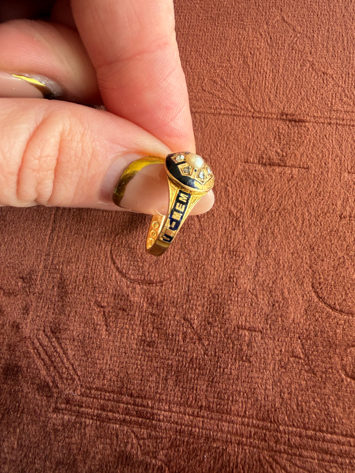 18ct Yellow Gold and Diamond Victorian Mourning Ring
