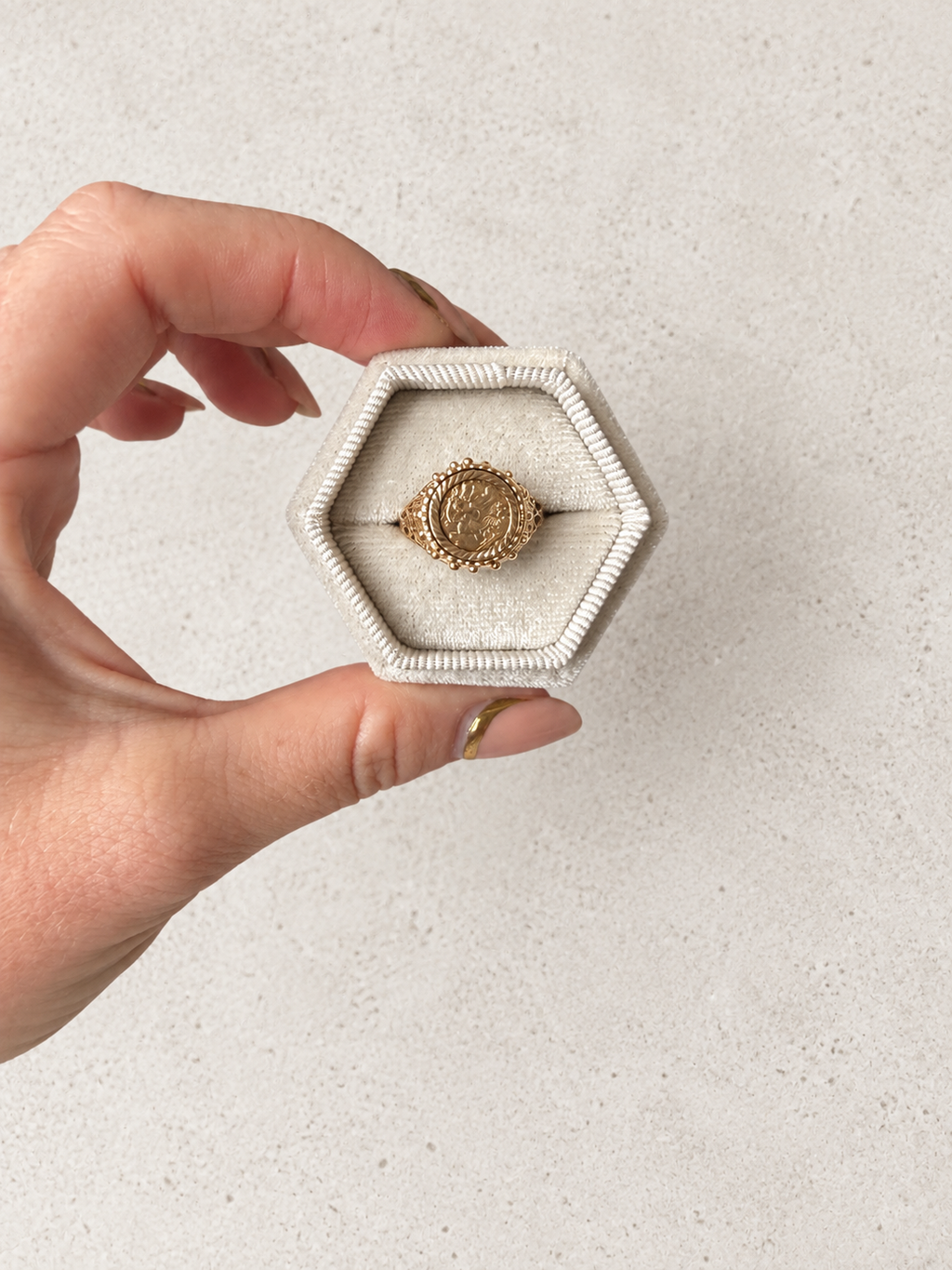 9ct Yellow Gold Sovereign Style Ring