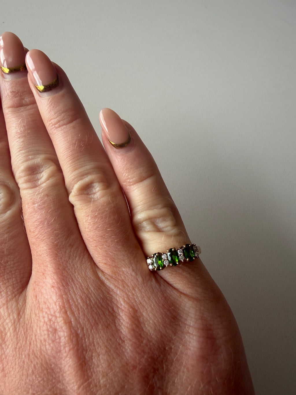 9ct Yellow Gold Gemstone and Diamond Ring