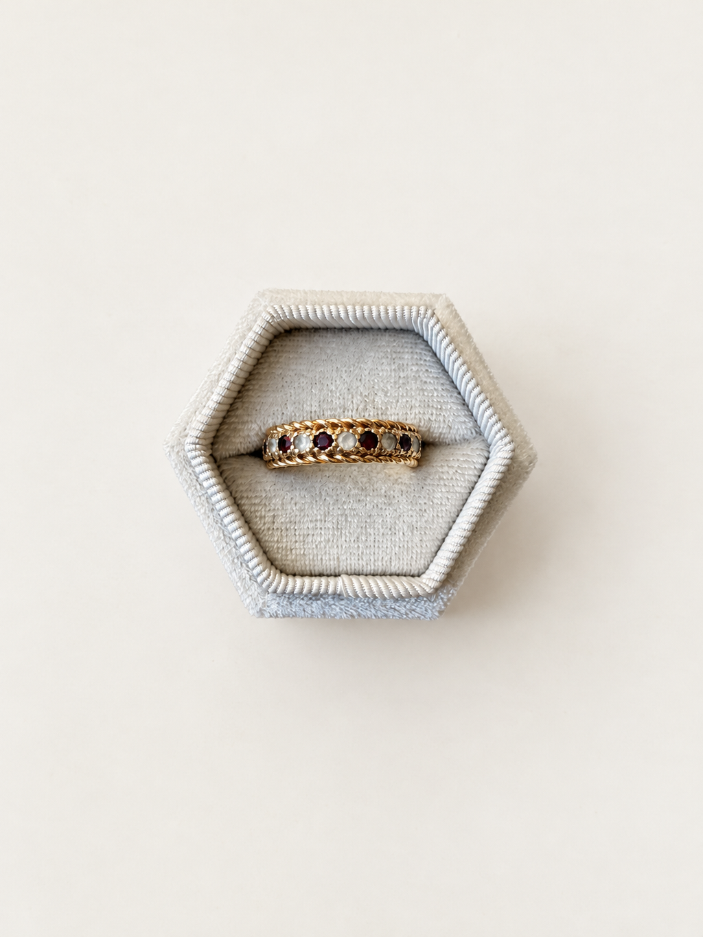 9ct Yellow Gold Garnet and CZ Eternity Ring