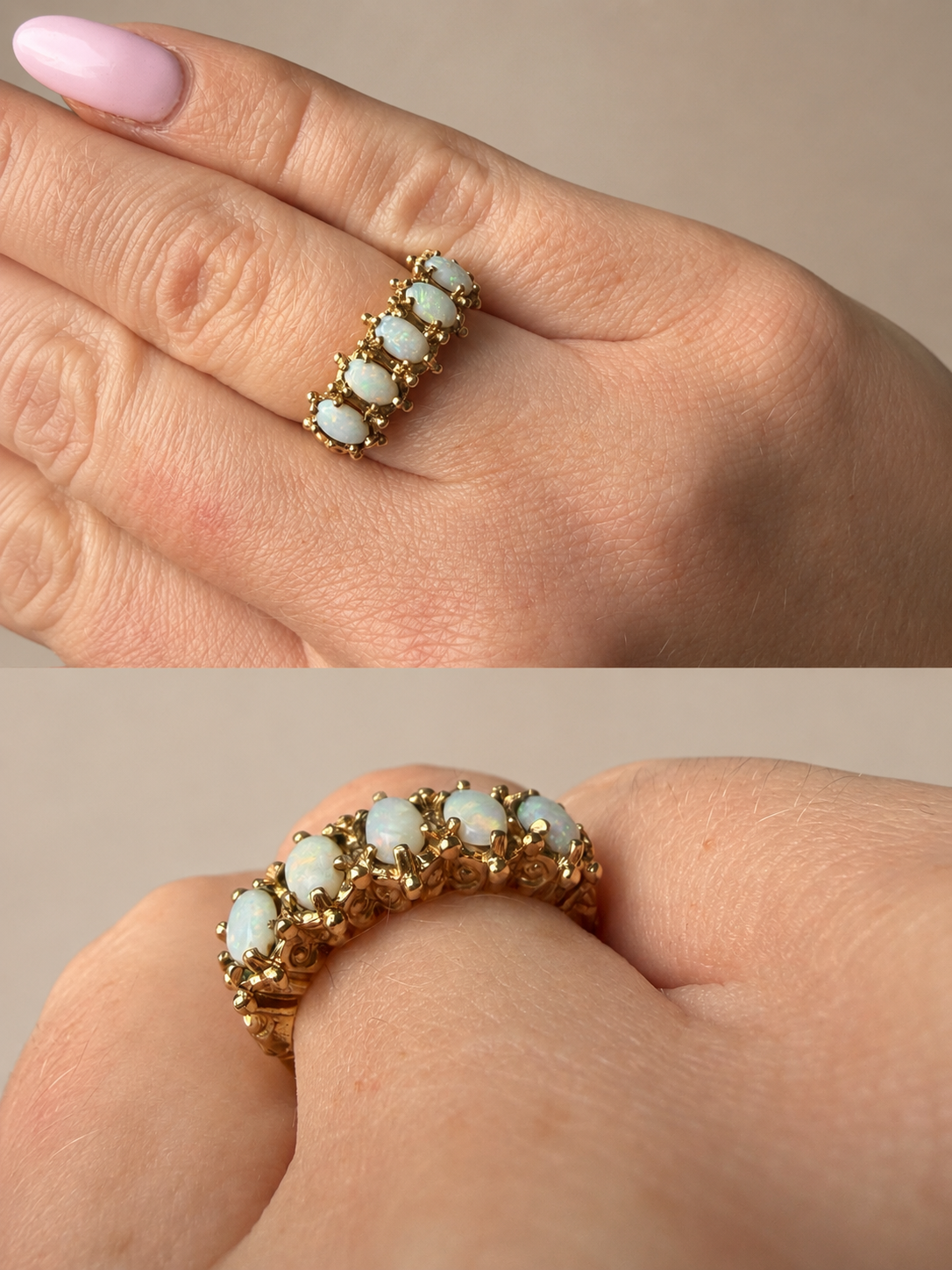 9ct Five Stone Opal Ring