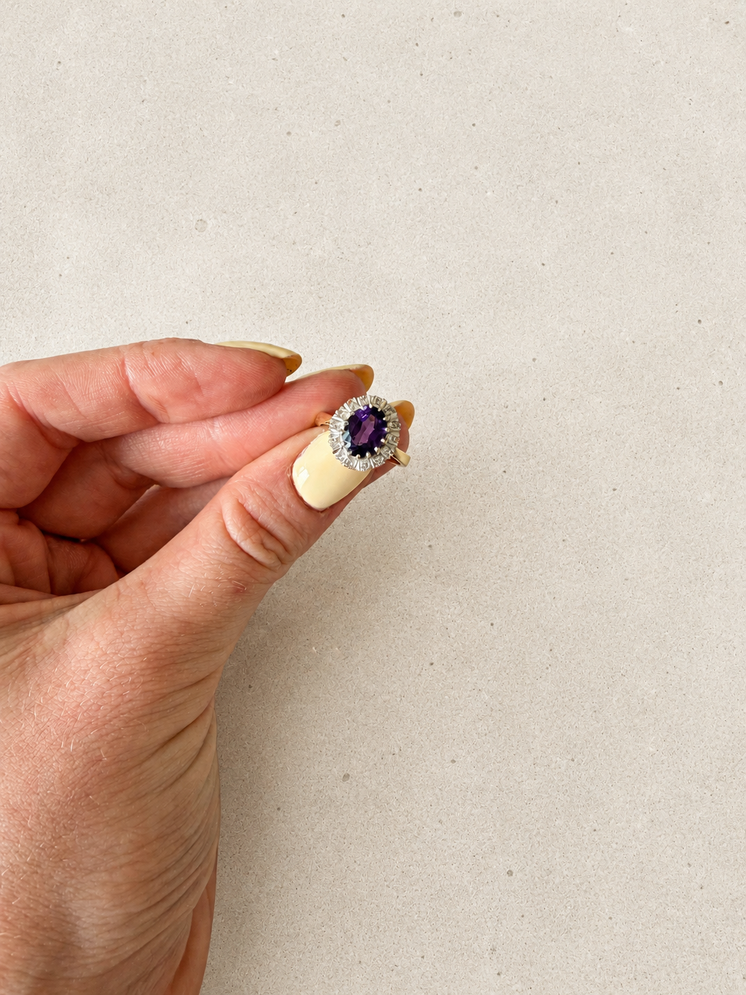 18ct Yellow Gold Amethyst Cluster Ring