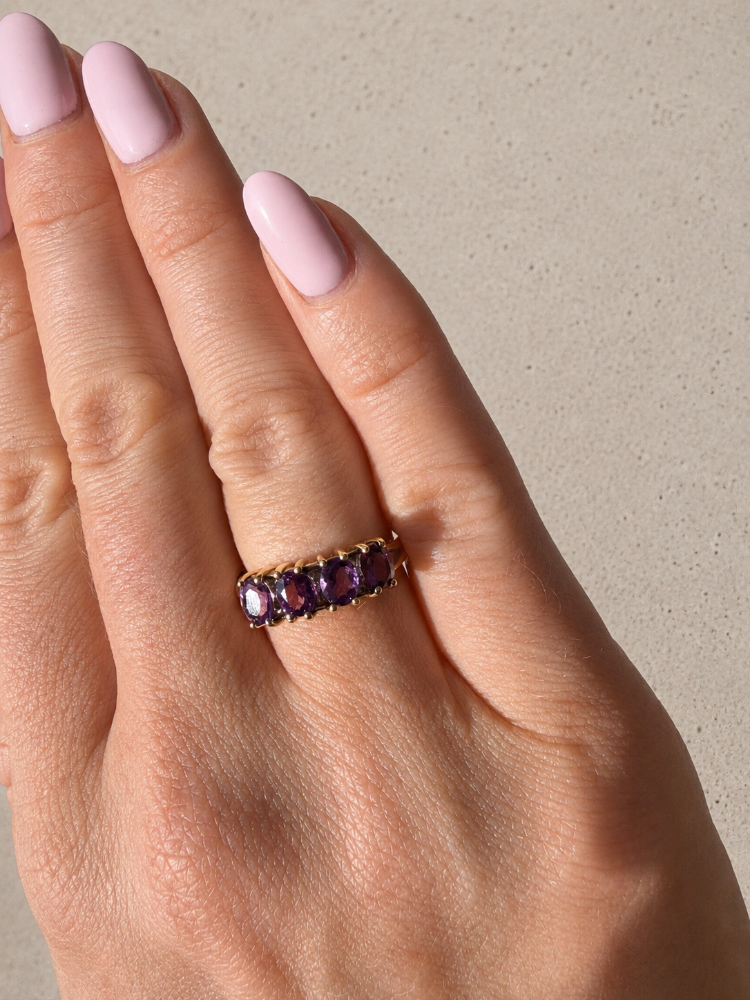 9ct Amethyst Four Stone Ring