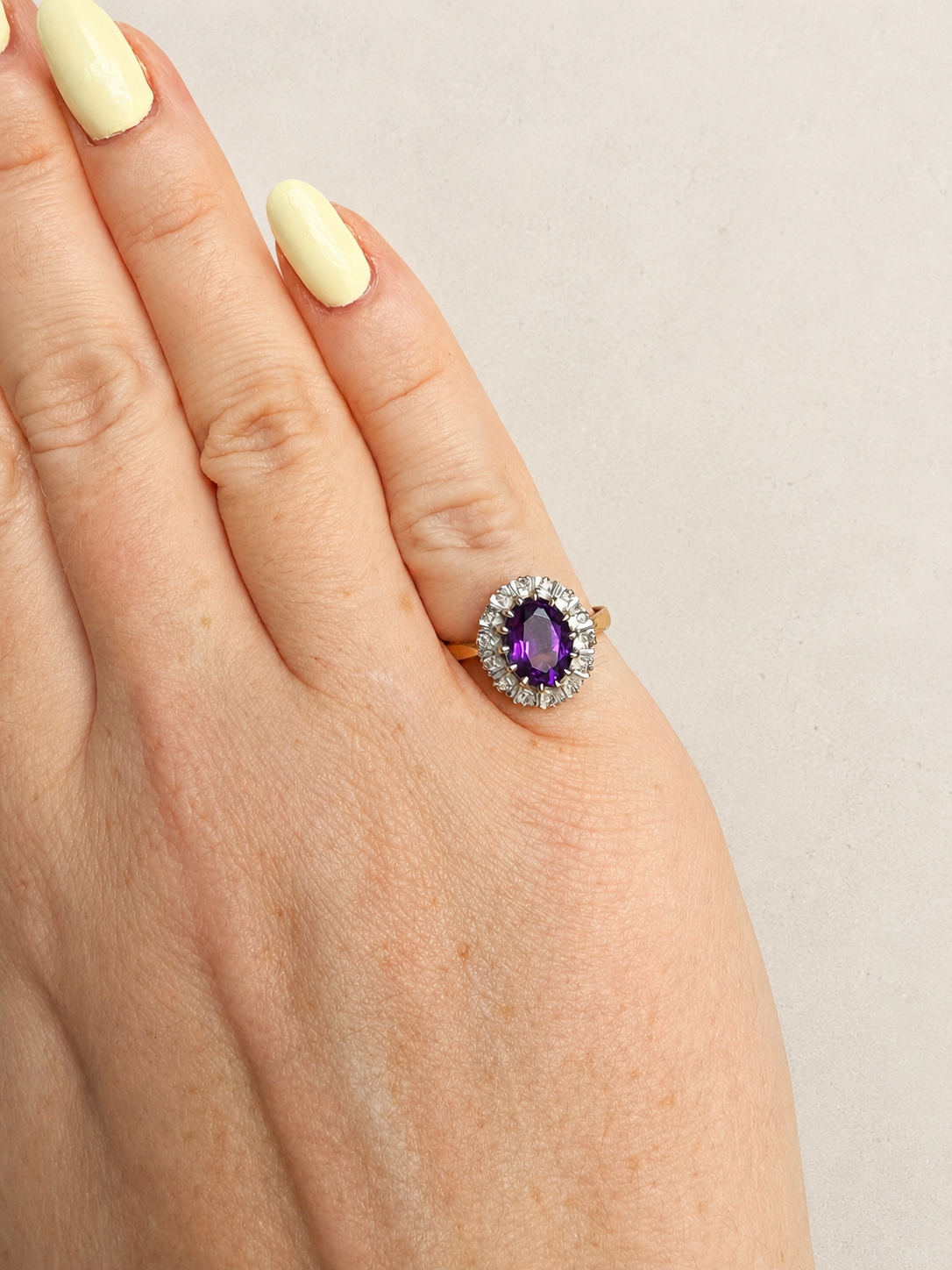 18ct Yellow Gold Amethyst Cluster Ring