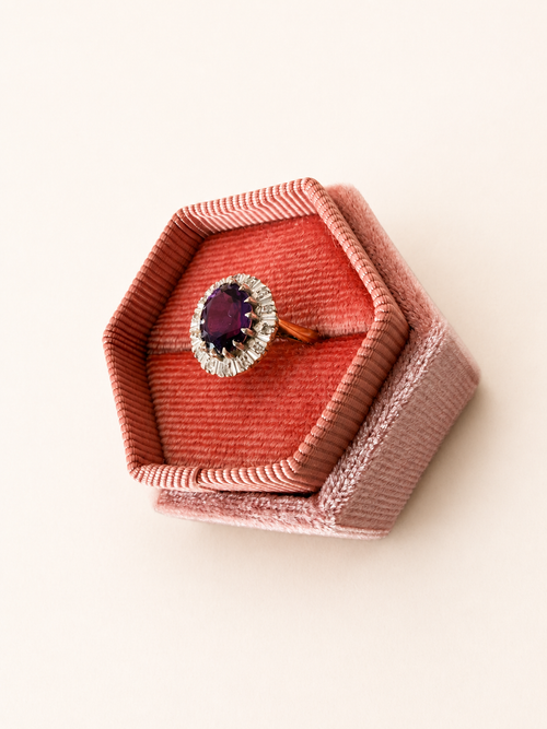 18ct Yellow Gold Amethyst Cluster Ring