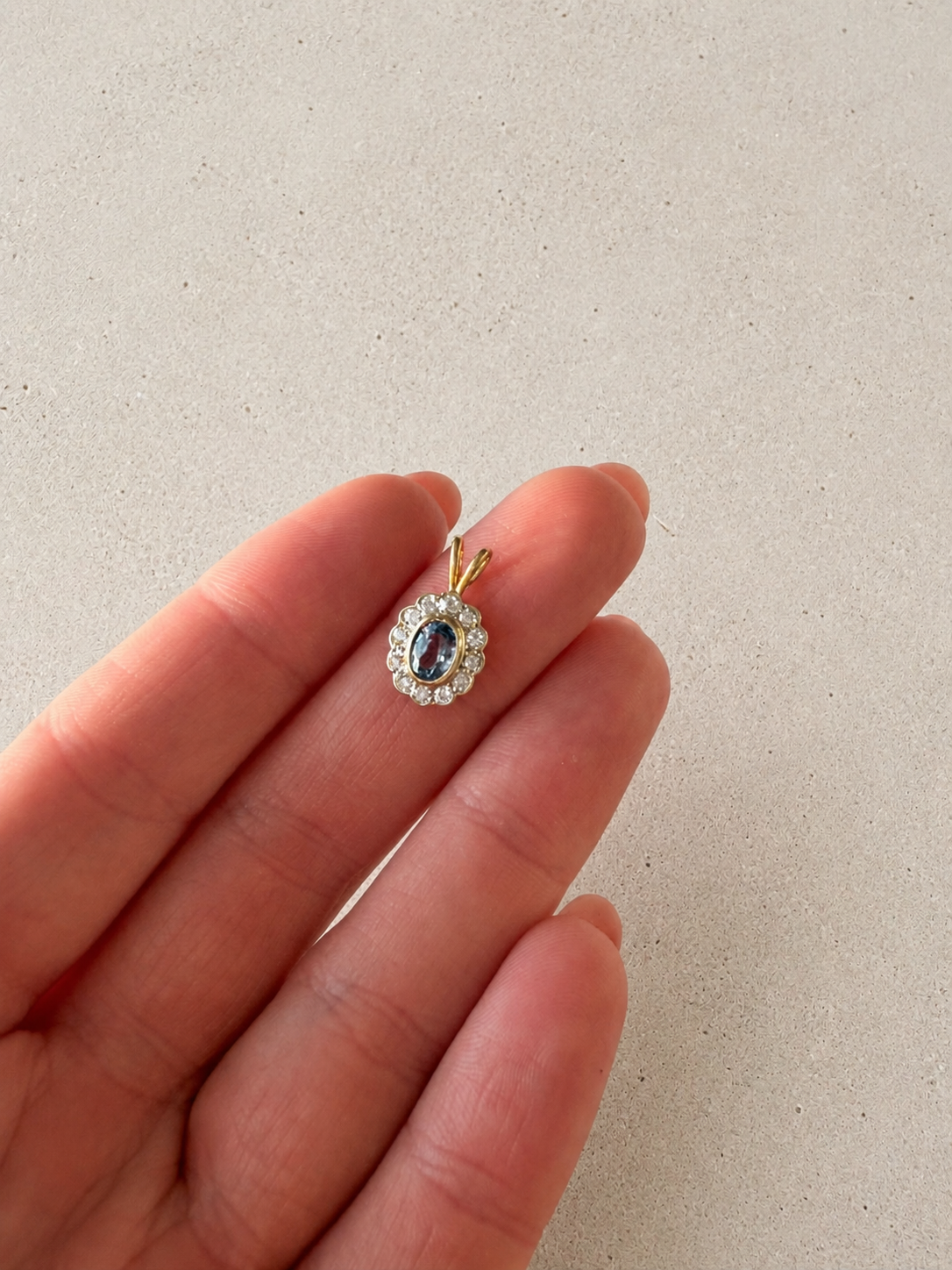 9ct Sapphire and Diamond Pendant