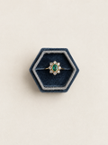 18ct Yellow Gold Emerald and Diamond Cluster Ring