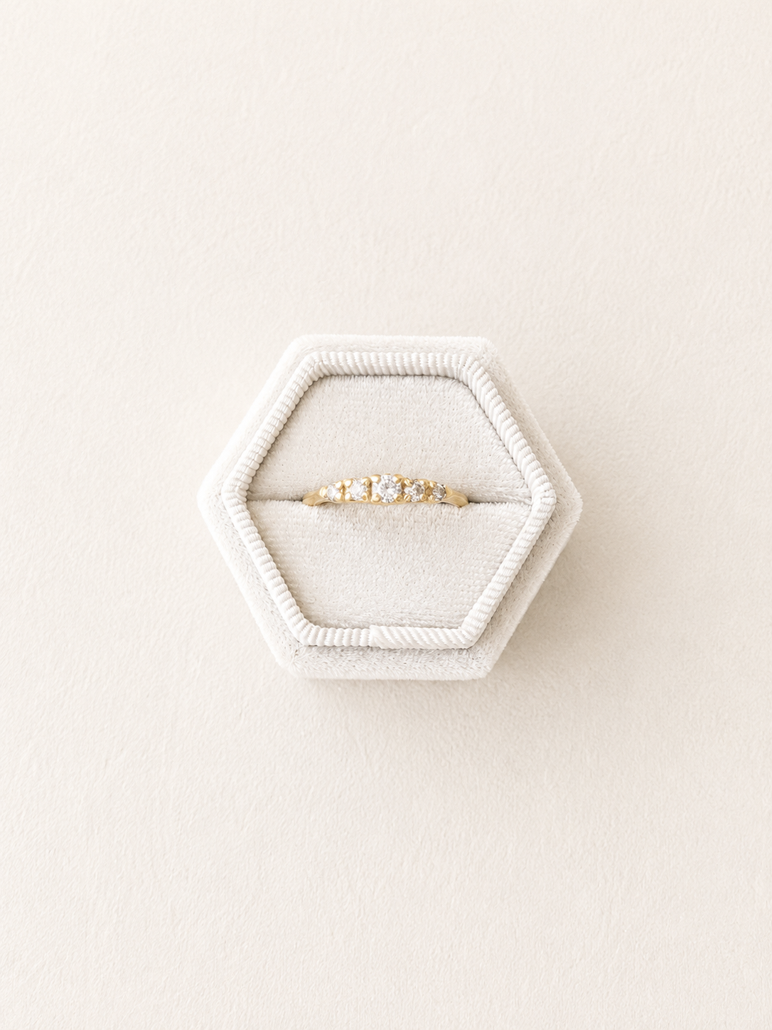 14ct Yellow Gold Diamond Five Stone Ring