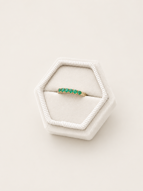 14ct Yellow Gold Emerald Stacking Ring