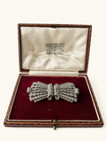 Garrard & Co. Platinum & Diamond Double Clip Bow Brooch