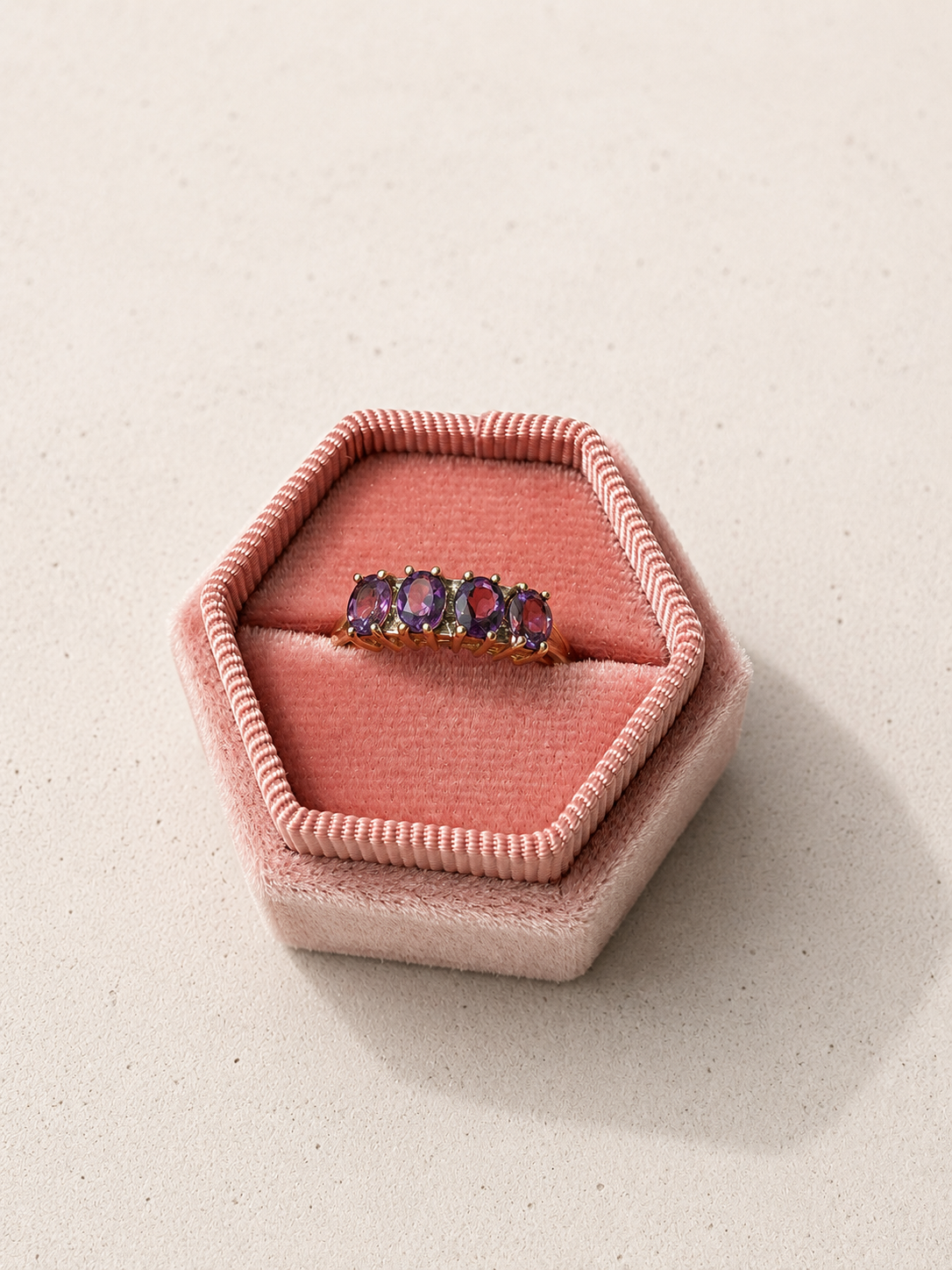9ct Amethyst Four Stone Ring