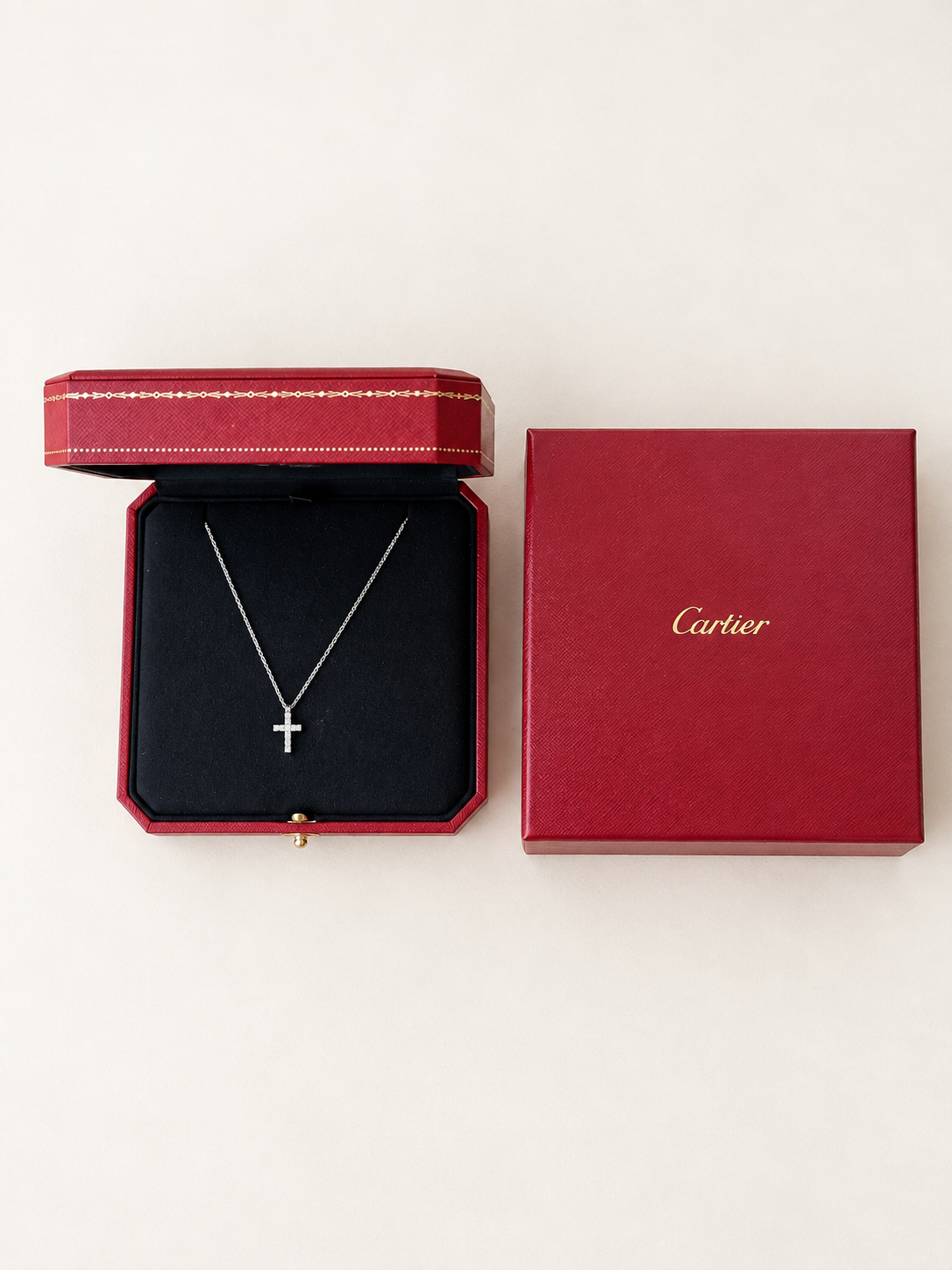 Cartier 18ct White Gold and Diamond Pendant and Necklace