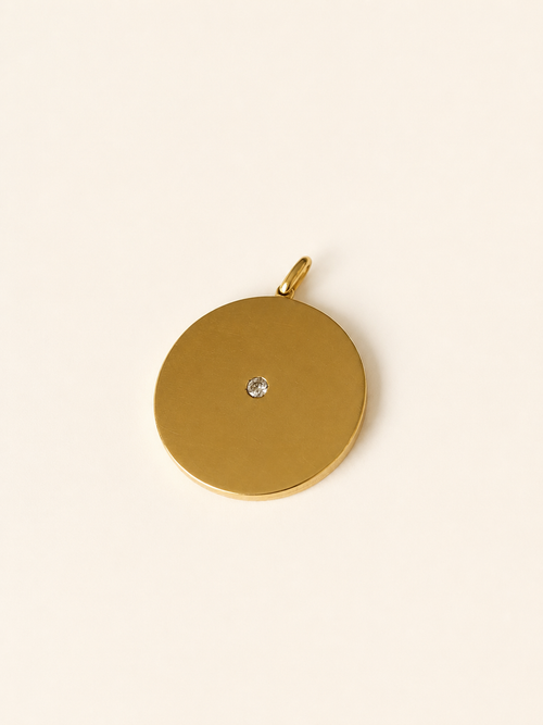 18ct Yellow Gold & Diamond Plate Edwardian Photo Pendant