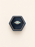 9ct Gold Triple Opal and Diamond Cluster Ring