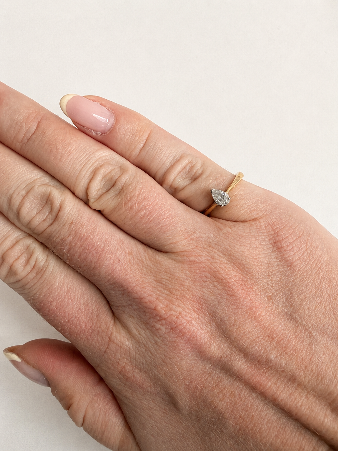 18ct Yellow Gold Pear Cut Diamond Ring