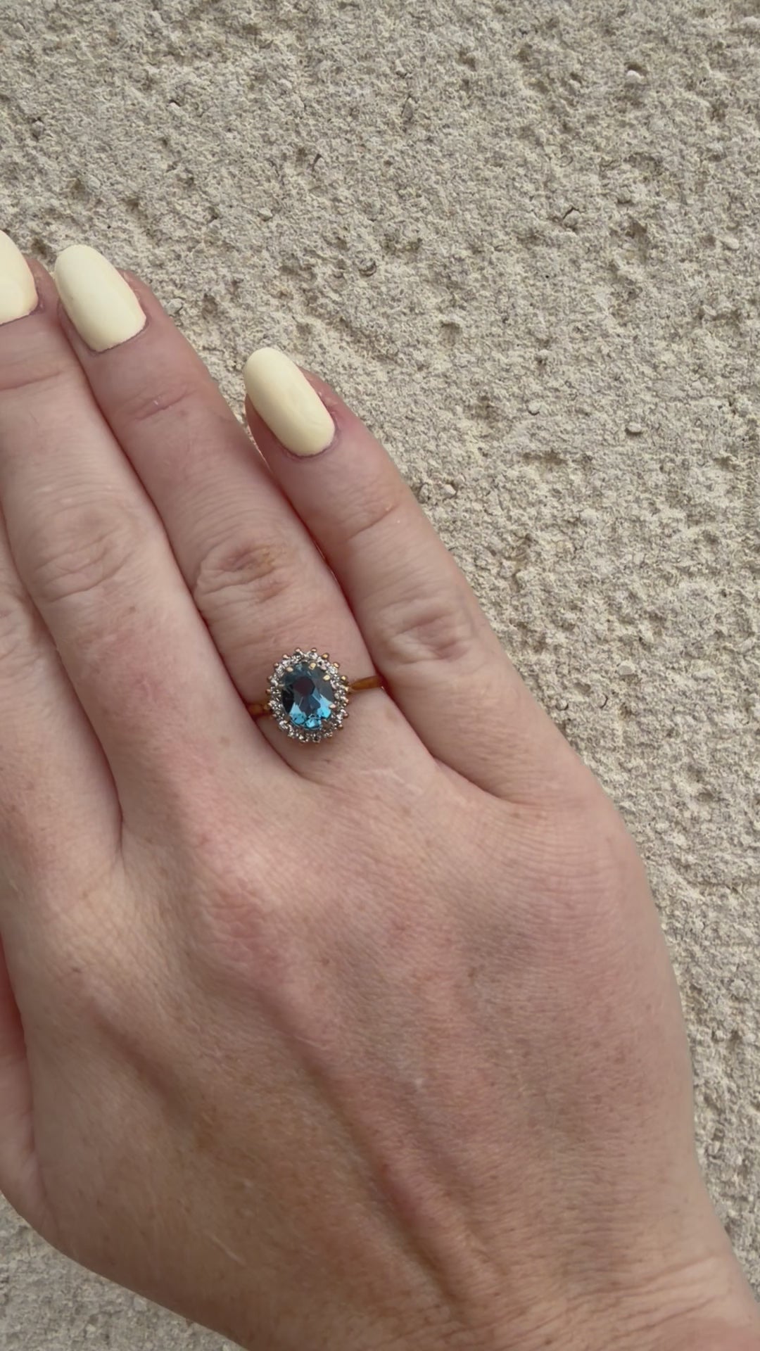 9ct Yellow Gold Topaz and Diamond Cluster Ring