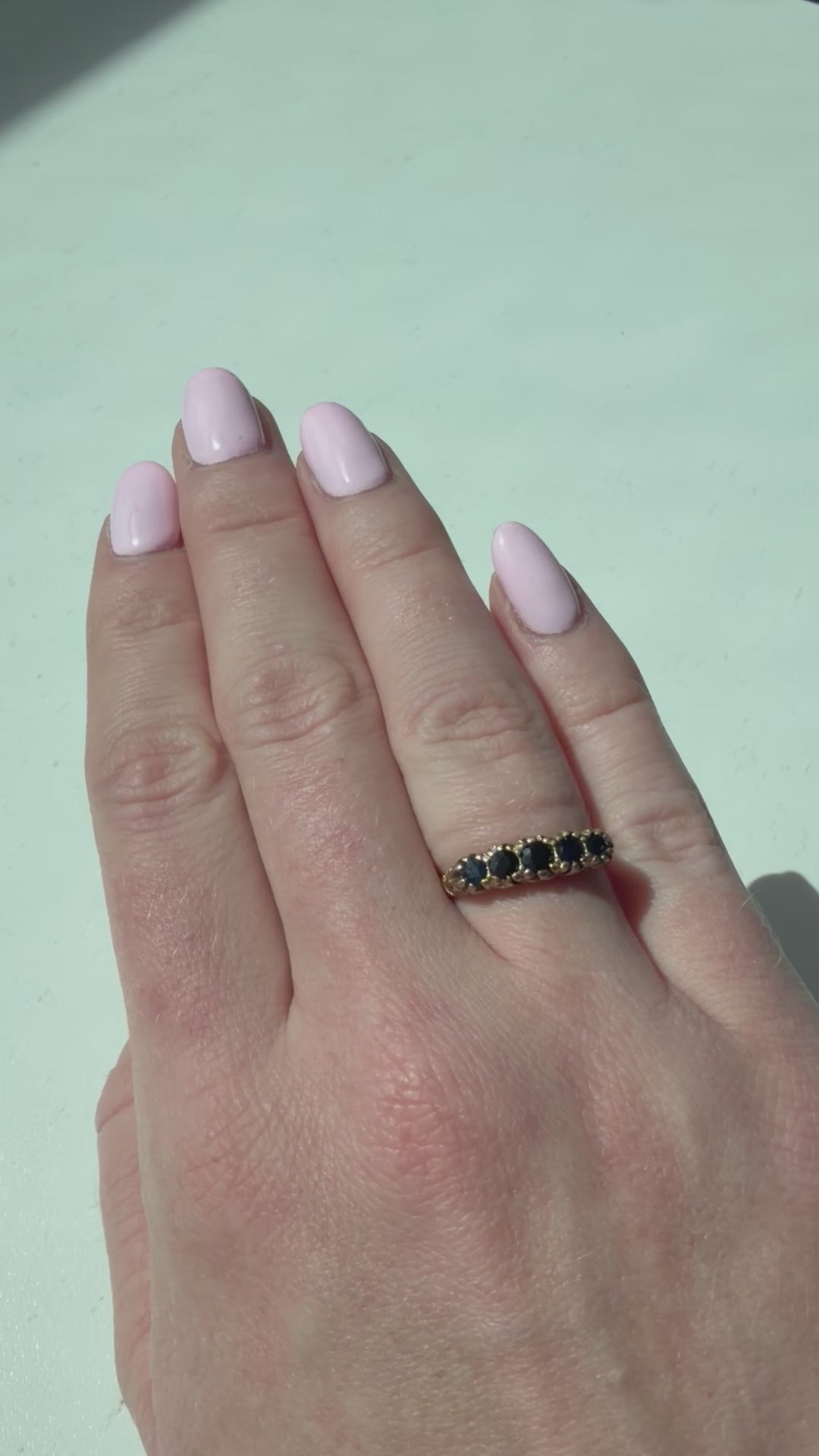 9ct Five Stone Sapphire Ring