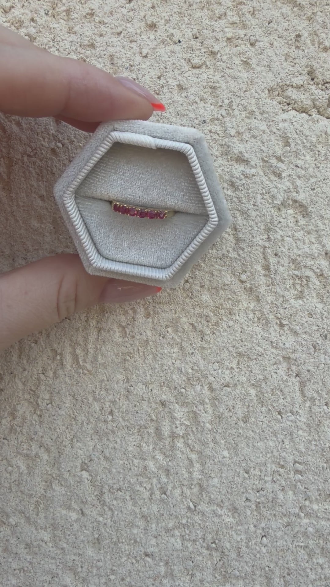 14ct Yellow Gold Ruby Stacking Ring