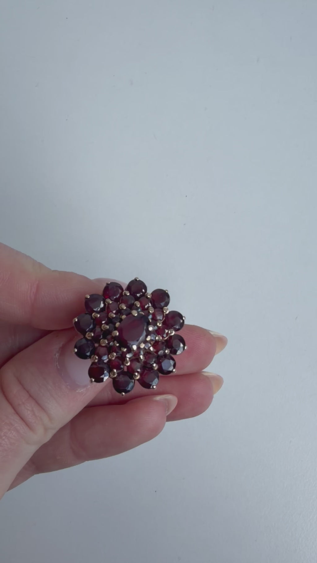 9ct Yellow Gold Garnet Cluster Ring