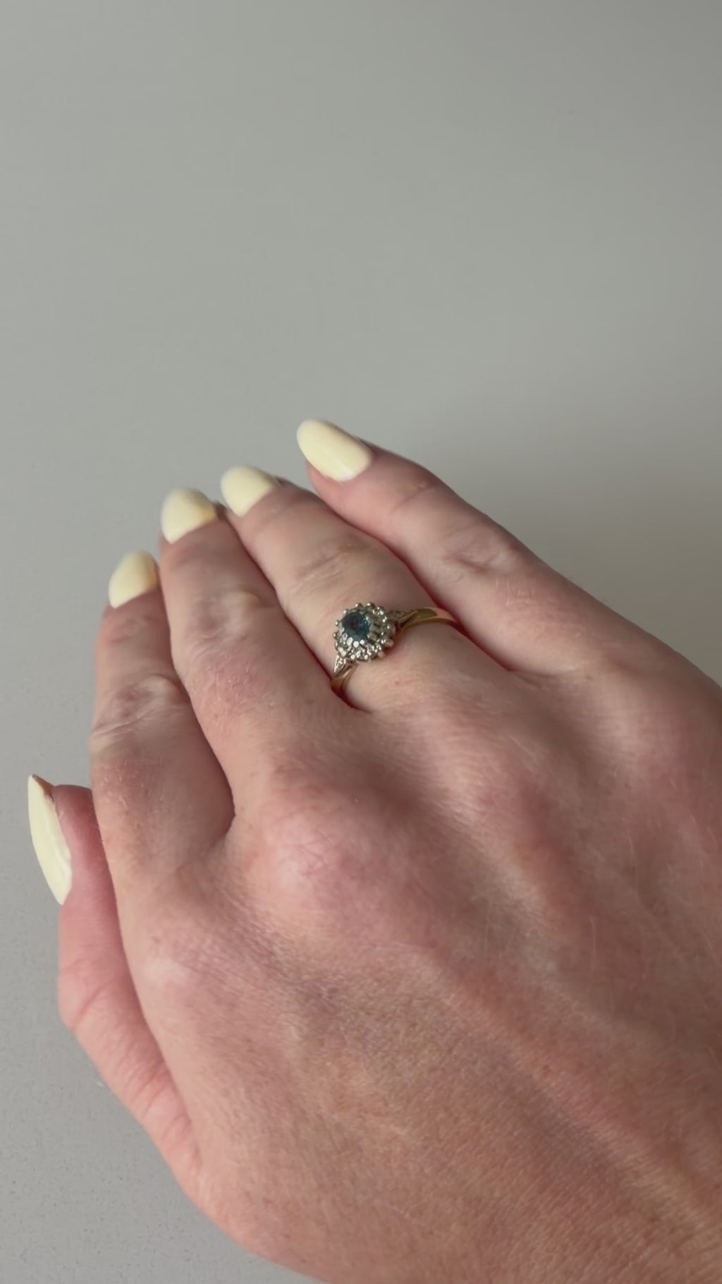 9ct Yellow Gold Topaz and Diamond Cluster Ring