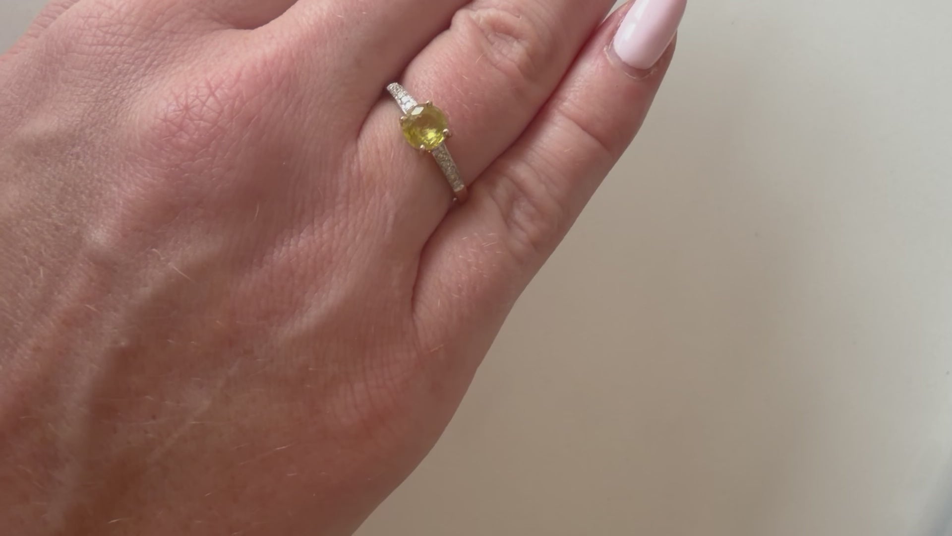 9ct peridot and diamond engagement ring 