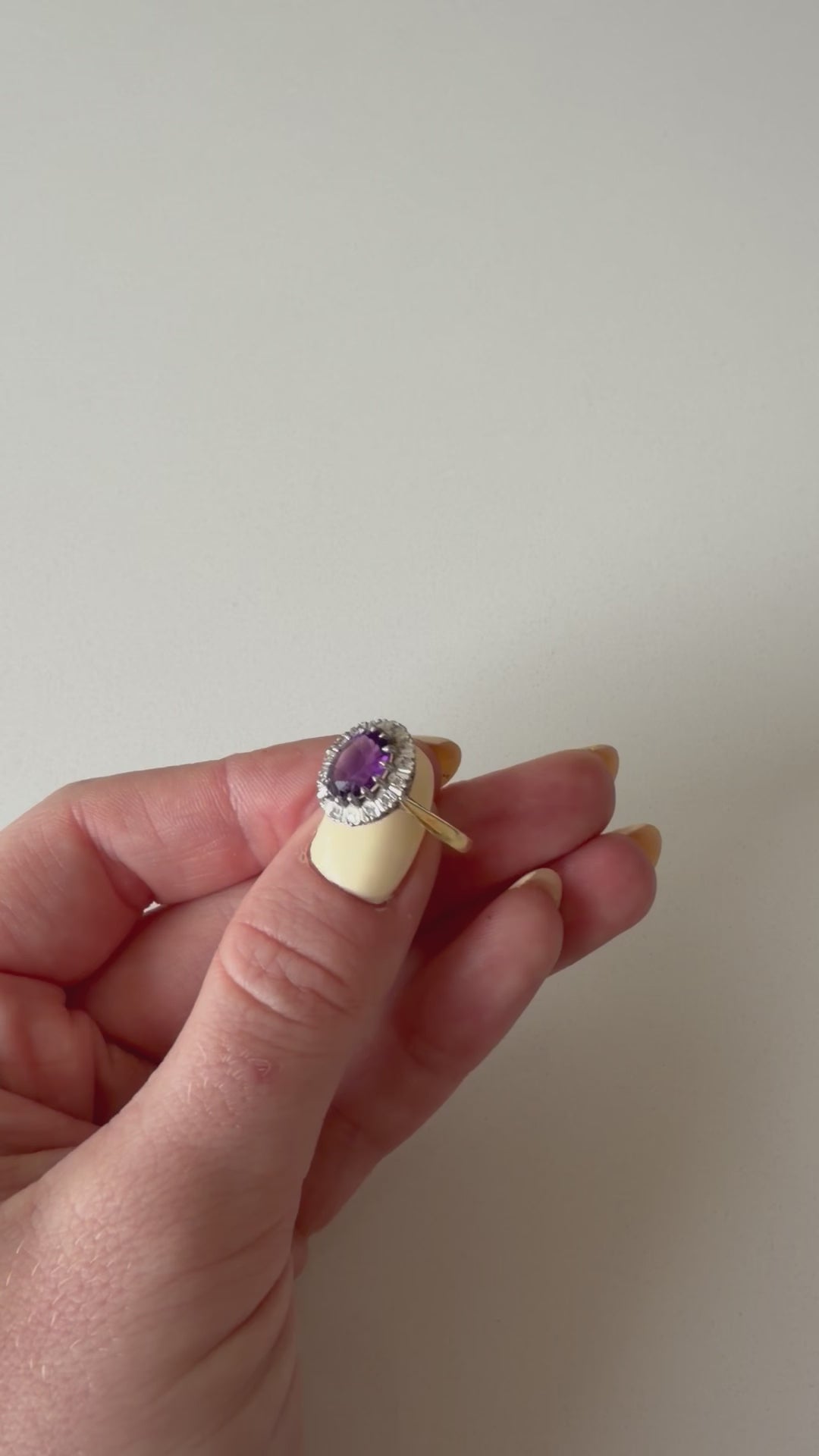 18ct Yellow Gold Amethyst Cluster Ring