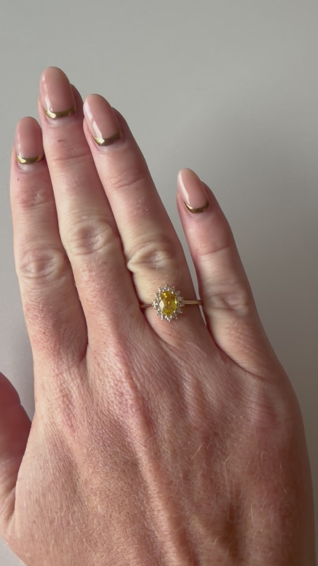 9ct Yellow Gold Yellow Sapphire and CZ Ring