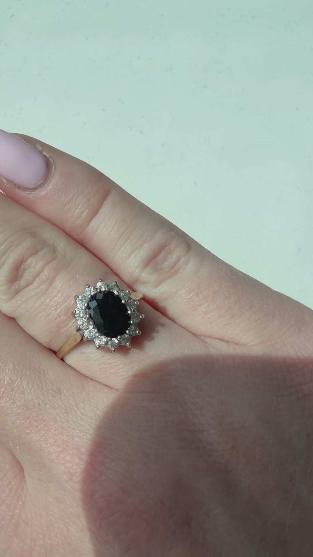 9ct Sapphire and CZ Ring