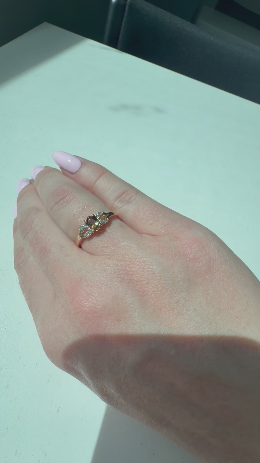 9ct Garnet and CZ Ring