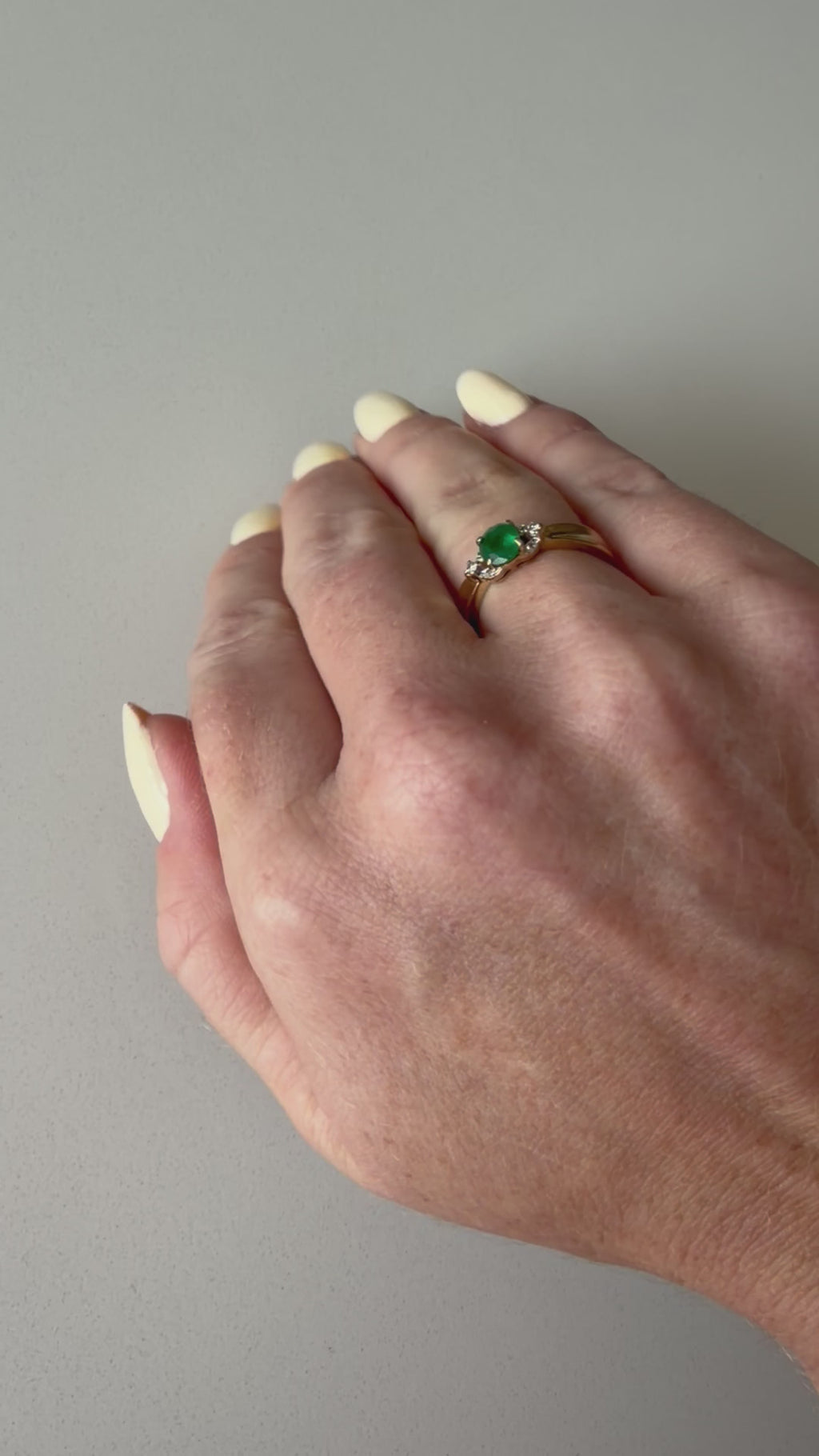 9ct Yellow Gold Emerald and Diamond Ring