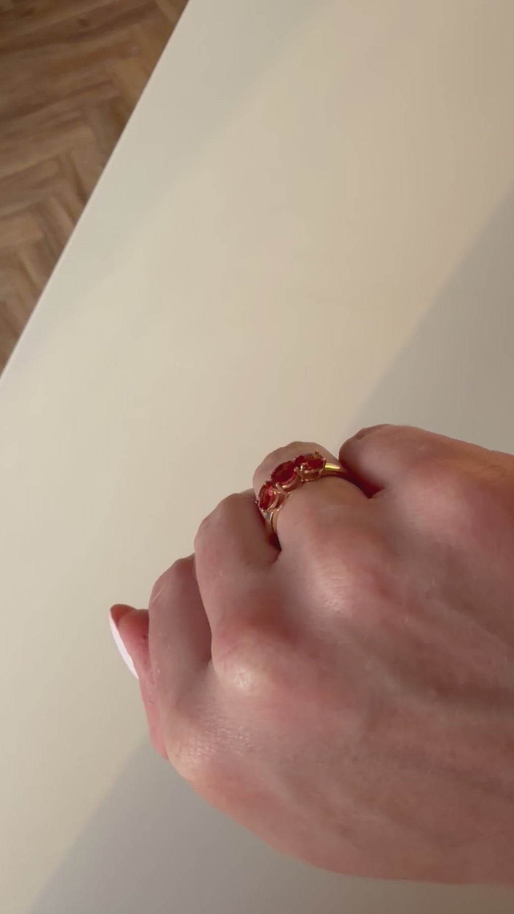 9ct Three Stone Garnet Ring