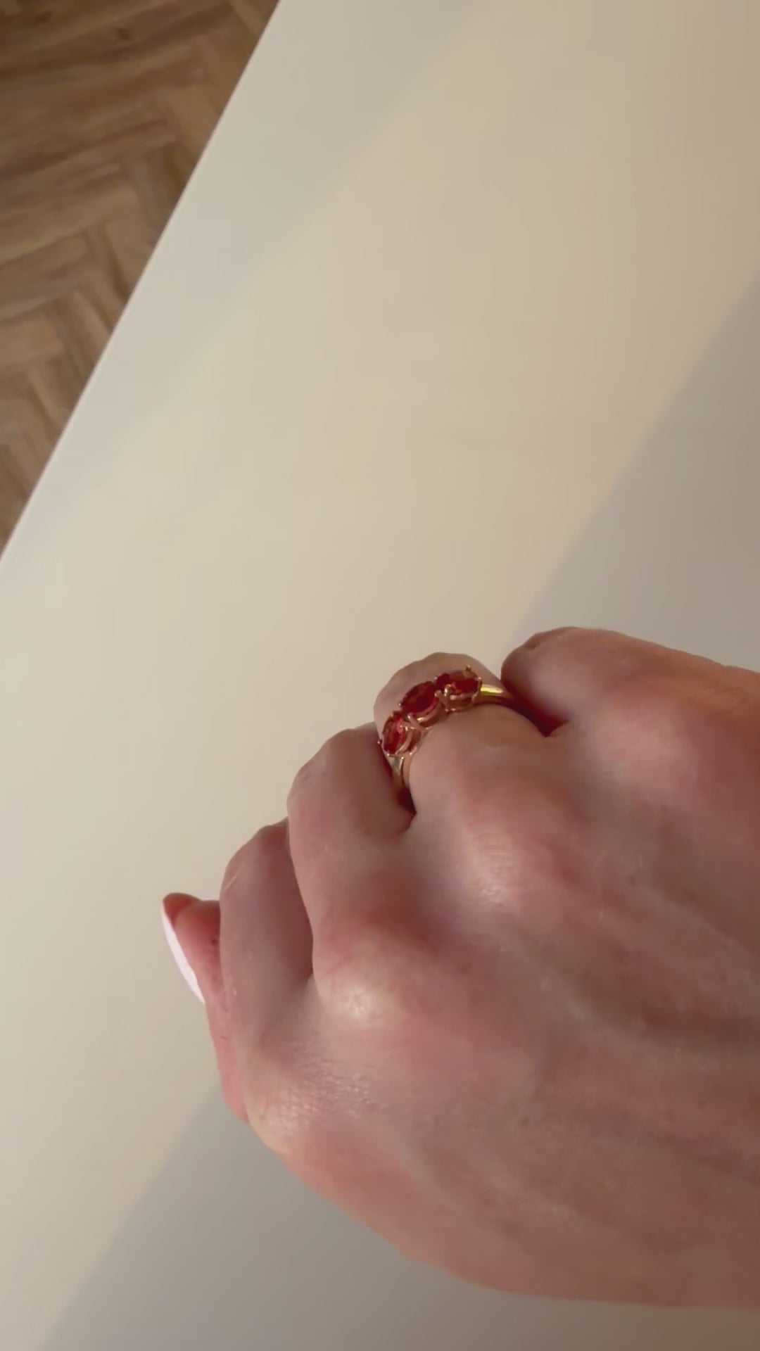 9ct Three Stone Garnet Ring