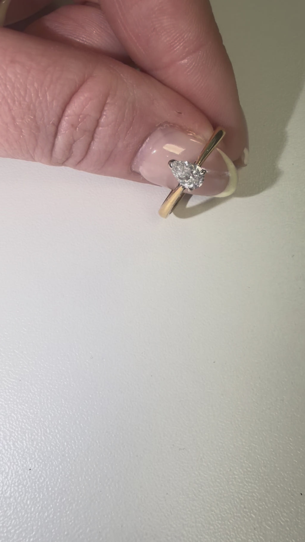 18ct Yellow Gold Pear Cut Diamond Ring