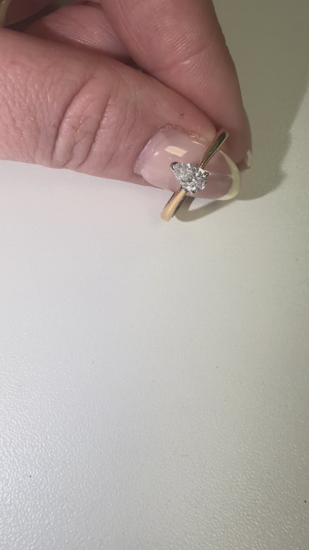 18ct Yellow Gold Pear Cut Diamond Ring